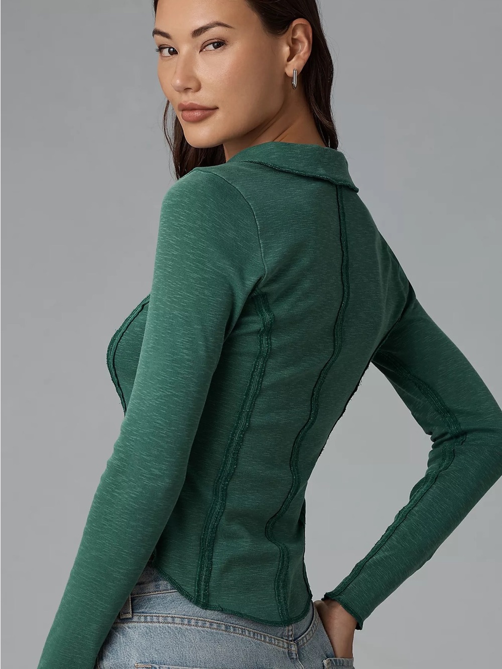Pilcro Stitched Long-Sleeve Top - Picture 3 of 7